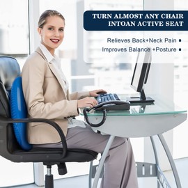 Wobble Cushion，Wiggle Seat，Balance Disc （Extra Thick 34cm/13.4in），for Balance Stability Training, Improve Sitting (Blue)