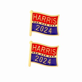 HARRIS 2024 Pin - Support Kamala for President Enamel Lapel Brooch - Gift Merchandise for the 2024 Election (2pcs)