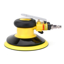 Professional Air Random Orbital Palm Sander, Dual Action Pneumatic Sander, Low Vibration, Heavy Duty … (6-inch Yellow)