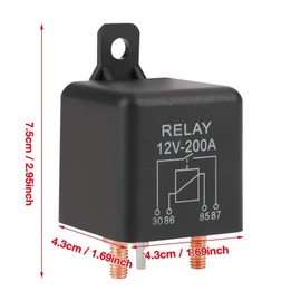 TOPINCN 12V 200A Car Starter Relay Normal Open Relays Car Truck Motor Starter Relay with 2 Terminals