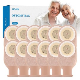 100 PCS Colostomy Bags, One Piece Ostomy Drainable Pouches with Closure for Ileostomy Stoma Care, 15mm-60mm Cut-to-Fit Ostomy Supplies