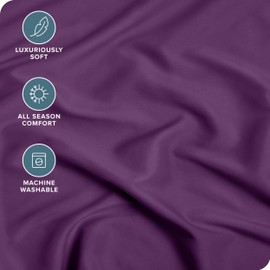 Bare Home Fitted Bottom Sheet Full - Premium 1800 Microfiber - Ultra-Soft Wrinkle Free - Deep Pocket - Fitted Sheet (Full, Plum)