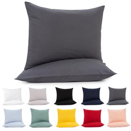 Lotusein Cushion Cover 40 x 80 cm (Set of 2) – Anthracite – 100% Jersey Cotton 175 g/m² Cushion Covers – Cushion Cover for Cushions with Zip – Oeko-Tex Certified