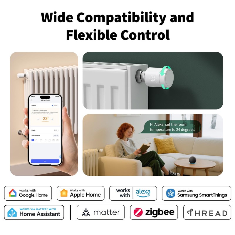 Aqara Zigbee/Thread Smart Radiator Thermostat W600 (Upgraded Version), Heating Control