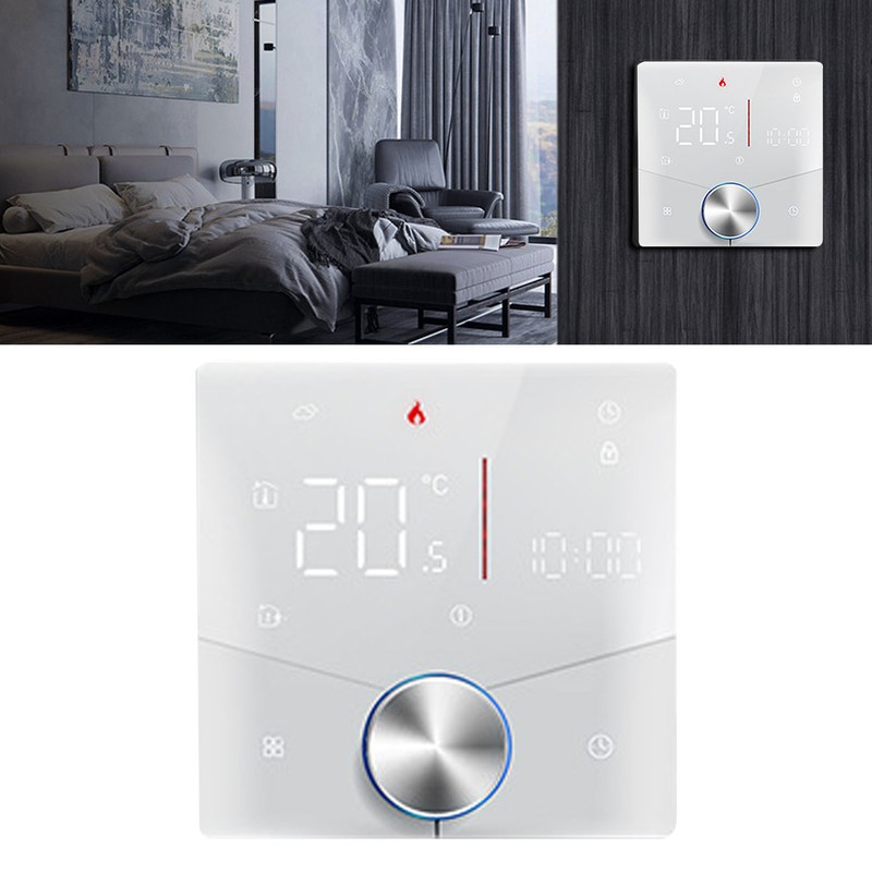 Thermostat ABS Black Smart Programmable WiFi Digital Touchscreen LCD Color