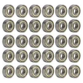 30 pieces mini ball bearings, 608ZZ, double shielded ball bearings, 8 x 22 x 7 mm, made of bearing steel, durable and rust-proof, ball bearing 608ZZ for skateboards, scooters, inline skates, toys and