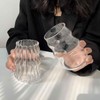 GUOJOZO 2 Pcs Ribbed Glass Cups 18 Oz Vintage Drinking