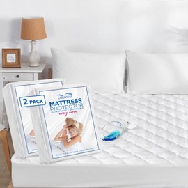 2 Pack Full Mattress Pad, Quilted Mattress Cover Full for Kids, Waterproof Mattress Pad Fitted & Washable, Deep Pocket Full Mattress Protector Up to 18 inches