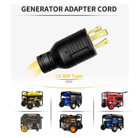 M1A2 Heavy-Duty 30 amps Generator to RV Adapter L5-30P Twist Lock Male to TT-30R Female, 1 Foot Heavy Duty STW 10 AWG for Generator to Trailer Camper