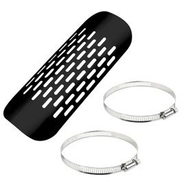 Hovom Motorcycle Heat Shield, Metal Exhaust Heat Shield for Motorcycles, Exhaust Pipe Insulation Heat-shield Muffler Cover Guard Protector with 2 Clamps, Motorcycle Accessories (Black)