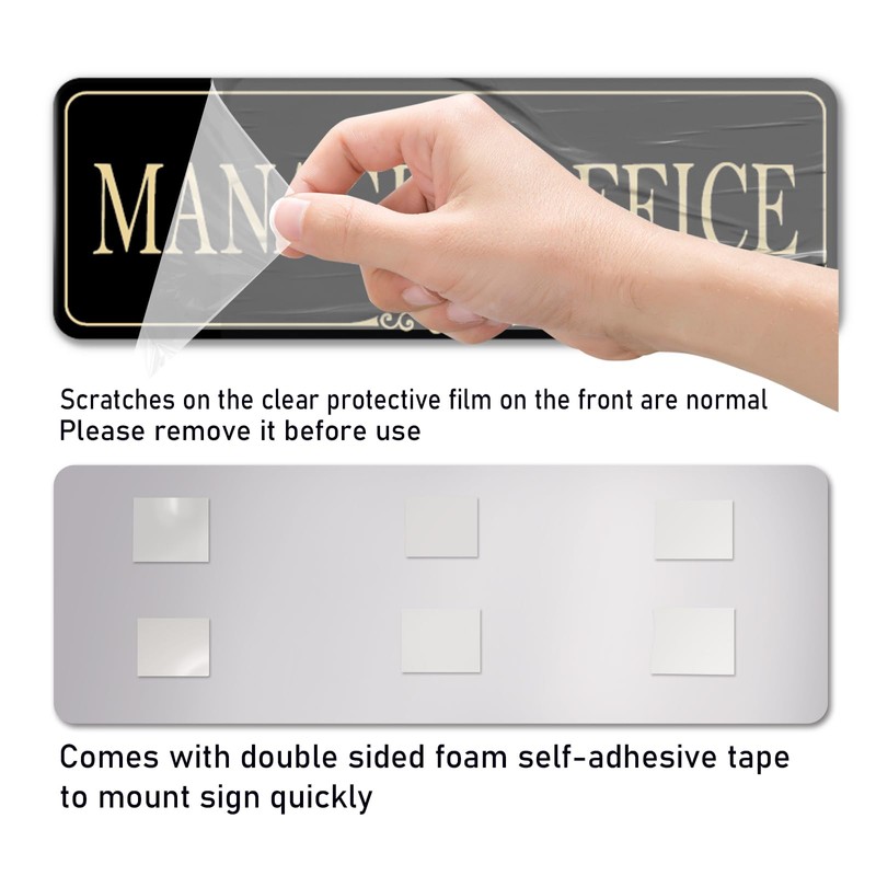 9x3 Inch Manager Office Room Sign Acrylic Self-stick Door Wall