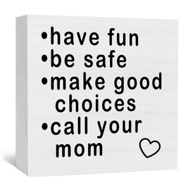 Nitelat Call Your Mom Wooden Box Signs,Call You Mom, Call Your Mom Home Decor Sign,Call Your Mom Sign for Dorm,Call Mom Wood Sign Home Decor