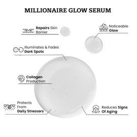 Dr. Crazy Millionaire Glow Vitamin C Serum for Face - Hydrating Glow Up Serum With Turmeric, Niacinamide, Hyaluronic Acid, Snail Mucin & Vitamin E - Fades Dark Spots & Evens Skin Tone – 30ml