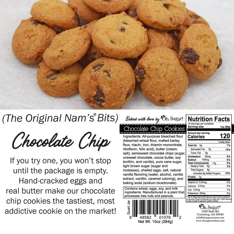 Nam's Bits Chocolate Chip Cookies - Enjoy Quart Jar -