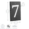 Number 7-14.5 x 9cm Natural Solid Slate House Number Plaque