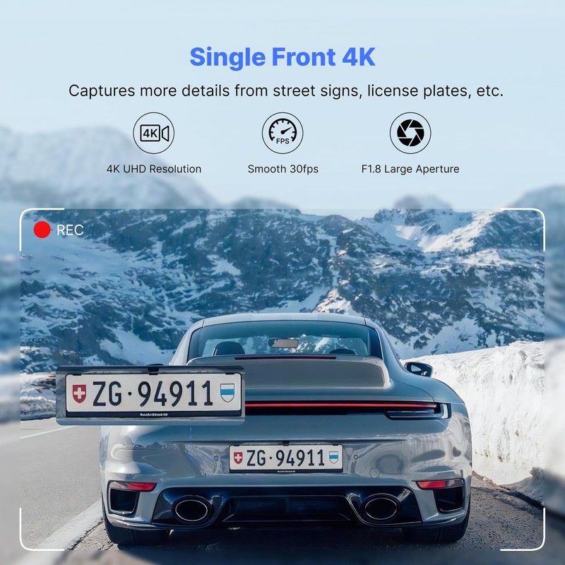 Dash Cam Front with 32G SD Card, Miofive 4K/2160P Car