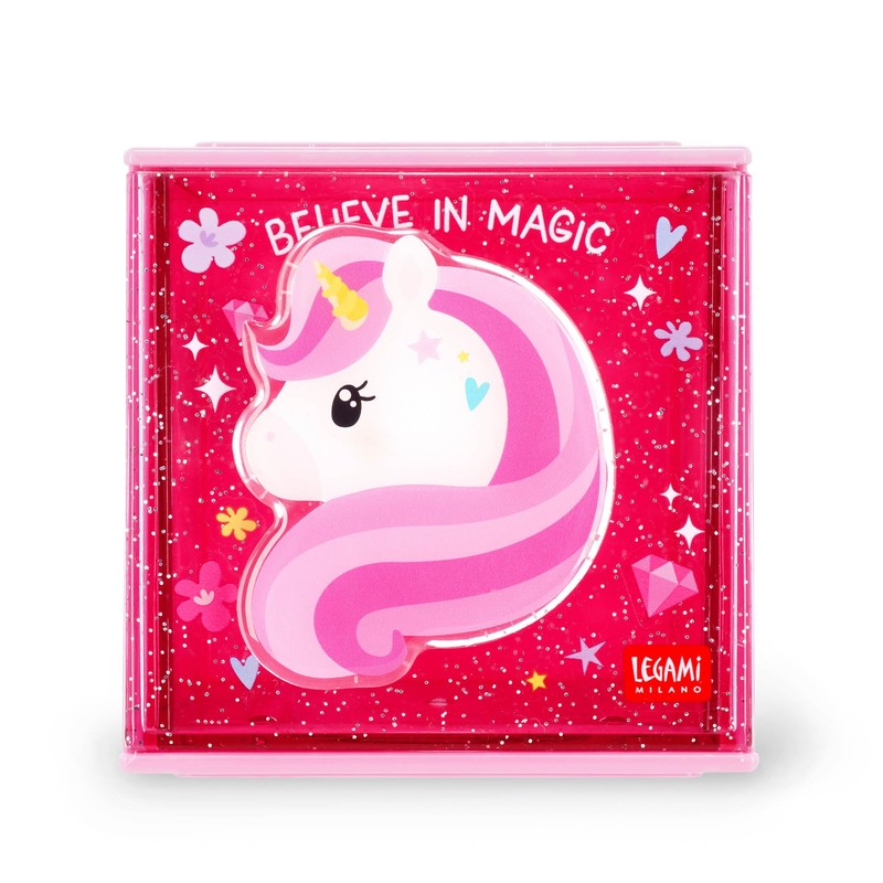 Legami - Cutie Cubes Modular Desk Box, Unicorn, Desk Organiser,