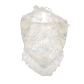 Baluue Butterfly Lace Scarf Bedside Table Decoration Triangle Headdress Sports Headdress Idyllic Headdress Cartoon Headdress Decorative Model Headscarf for Women's Hair Olive Green Fabric