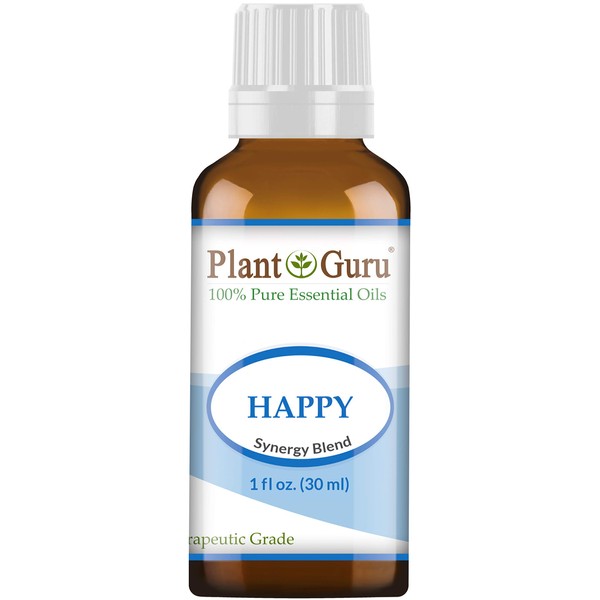 Happy Essential Oil Blend 1 oz / 30 ml 100% Pure, Undiluted, Therapeutic Grade. (Blend of: Pink Grapefruit, Lemon, Cassia, Ginger, Peppermint)