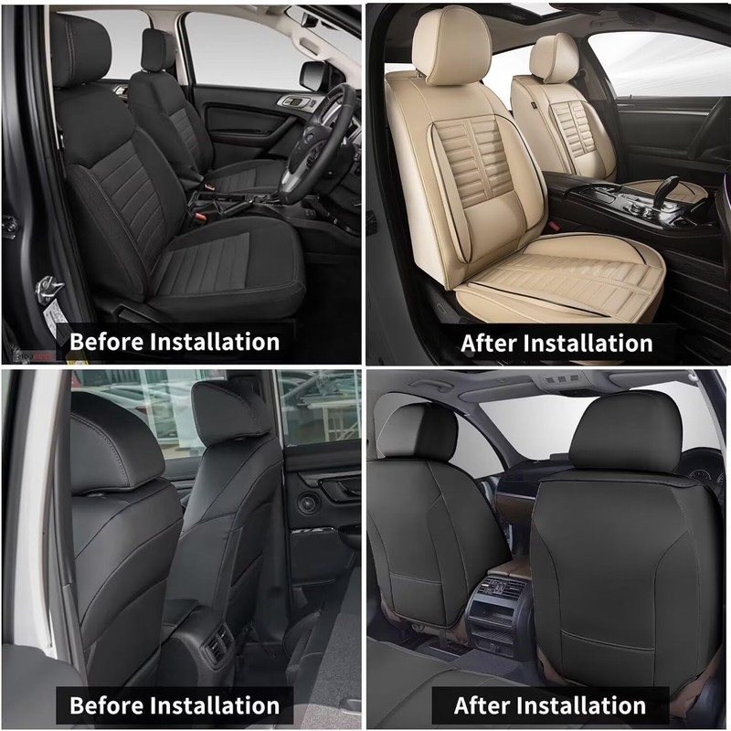 RAWAKORW Front Seat Covers Fit for Toyota Highlander:2008-2025 Waterproof Faux