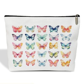 HUQIL Aesthetics Makeup Bag for Women, Butterfly Gifts for Women Butterflies Lover Gifts for Daughter Sister Besties Coworker Friends Toiletry Cosmetic Bag, Zipper Travel Organizer Pouch -FS296