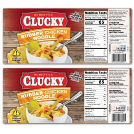 Rubber Chicken Noodle Gag Soup Can Labels - FUNNY Novelty Gift - Party Decorations, Supplies and Favors - Birthday, Xmas Stocking Stuffer, White Elephant Party, Secret Santa and More! (2)