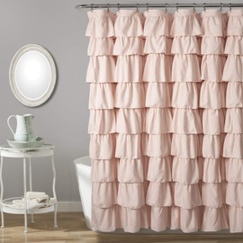 Lush Decor, Blush Ruffle Shower Curtain, 72" x 72"