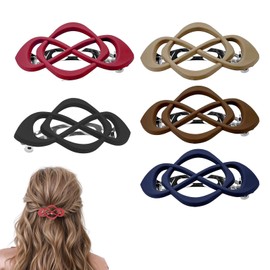 CONGGUAN 5-Pack French Hair Clips for Women Cross Design Metal Claw Clips Strong Hold Hollow Curved Hairpins for Half-Up Ponytail, Boho Chic Hair Accessories (Multi-Color)