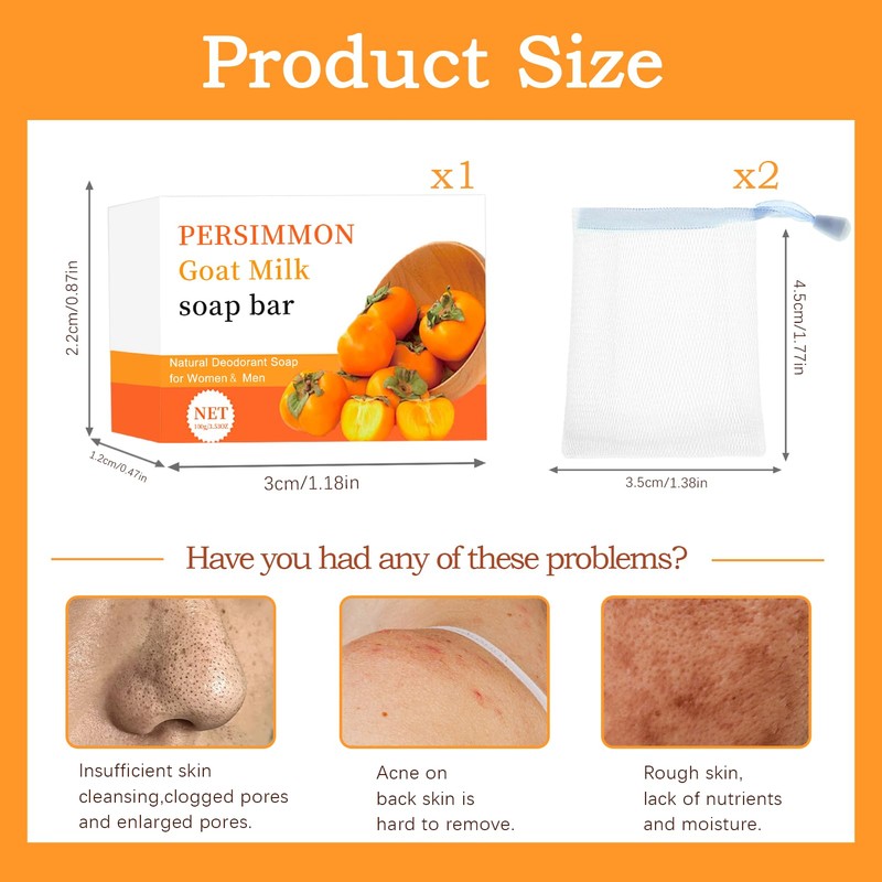 Persimmon Soap, Persimmon Core Soap Natural, for Cleansing and Skin