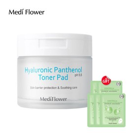 Mediflower 메디플라워 히알루로닉 판테놀 토너패드 60매+마스크팩 5매 Mediflower Hyaluronic Panthenol Toner Pads 60 Sheets + 5 Mask Packs