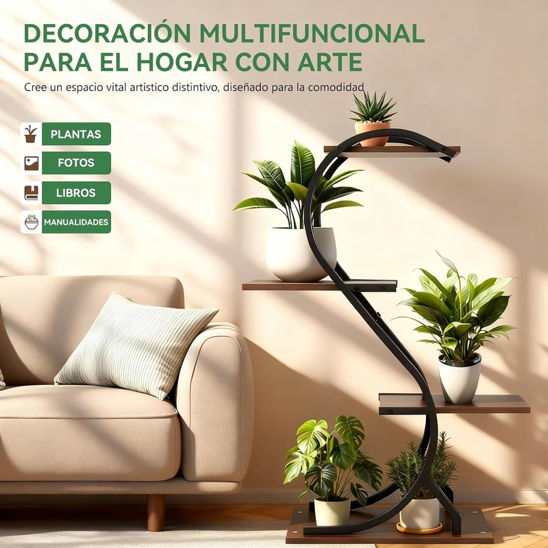 FURRIFIC Soporte para Plantas con Luz de Crecimiento 4Niveles en