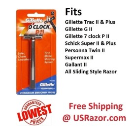 Gillette 21 Gillette Trac II Cartridge Refill Non lubricant Blade Razor Fit Schick Super