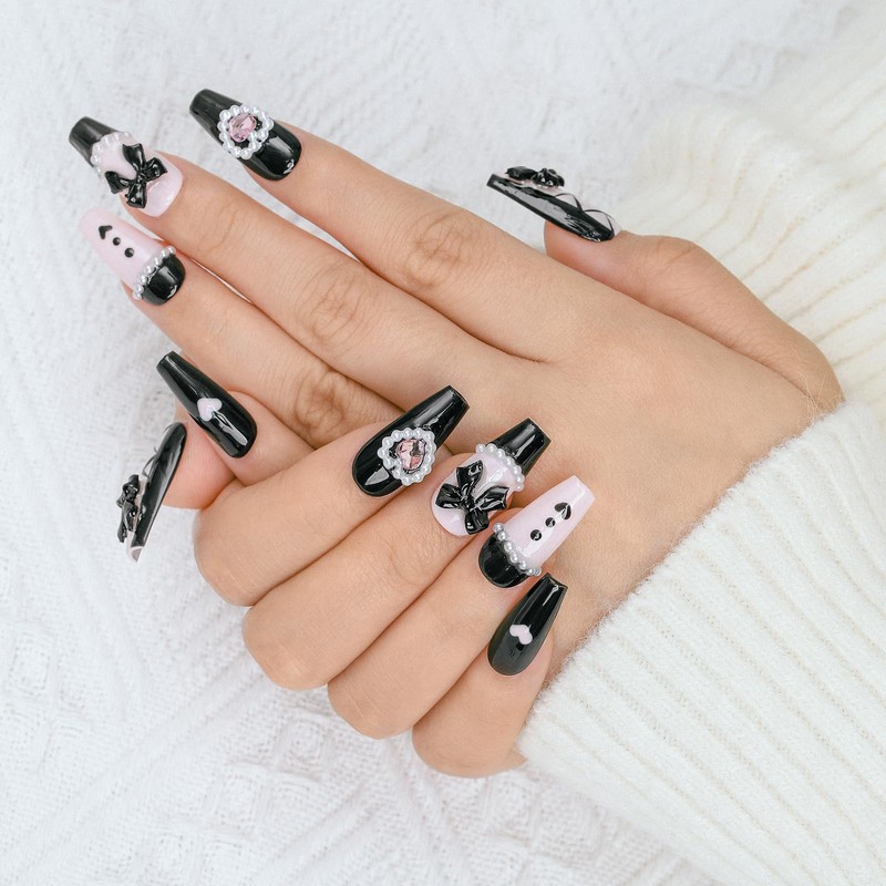 Sethaxy Handmade Nail Tip, Very Long, Mine-based False False Nails,