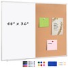 Cork Bulletin Board, 48 X 32 Inches White Magnetic Dry