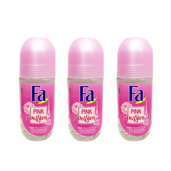 FA  Deodorant Roll-On Pink Passion 1.7fl oz (3 Pack)