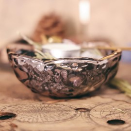 Black Ritual Salt Bowl, Witches Black Salt Bowl, Offering Bowl, Altar Bowl, Protection, Banishing, Altar Salt, Casting Salt, Witchcraft Black Salt with Spoon