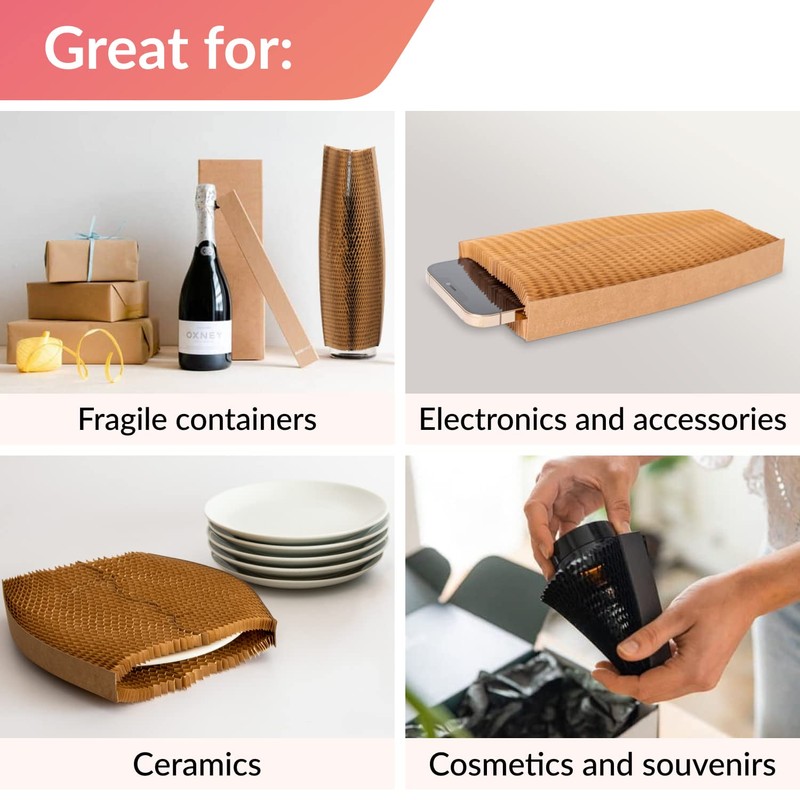 IDL Packaging 13.75" Flexi-Hex™ Honeycomb Packing Paper Sleeves, L, Brown,