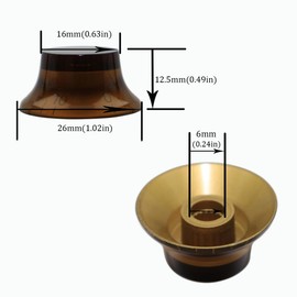 AITAIYA 4pcs Metric Size 18 Spline Top Hat Bell Knobs Speed Volume Tone Control Knobs for Epi LP Style Electric Guitar Knobs（Dark Amber-White Number） Set of 4