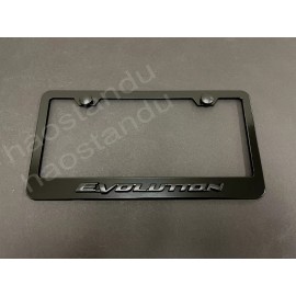 License Plate Frame Shop 1x Black EVOLUTION 3D Emblem Badge BLACK Stainless License Plate Frame RUST FREE