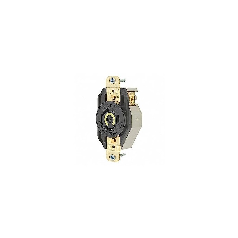 Locking Devices, Twist-Lock, Industrial, Flush Receptacle, 20A 125V, 2-Pole 3-Wire