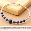 Jewever 925 Sterling Silver Beads Nature Gemstone Lapis lazuli Crystal