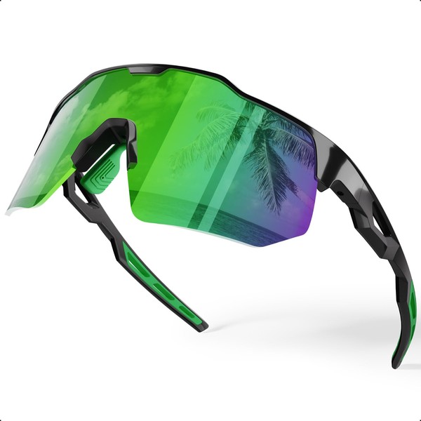 [HAAYOT] スポーツサングラス偏光レンズ野球 自転車メンズレディースサングラスロードバイク サングラス超軽量TR90 UV400紫外線防止