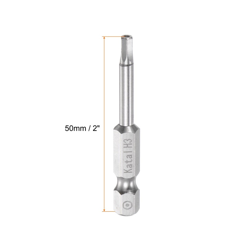 sourcing map 5pcs H3 Hex Screwdriver Bit 1/4" Hex Shank