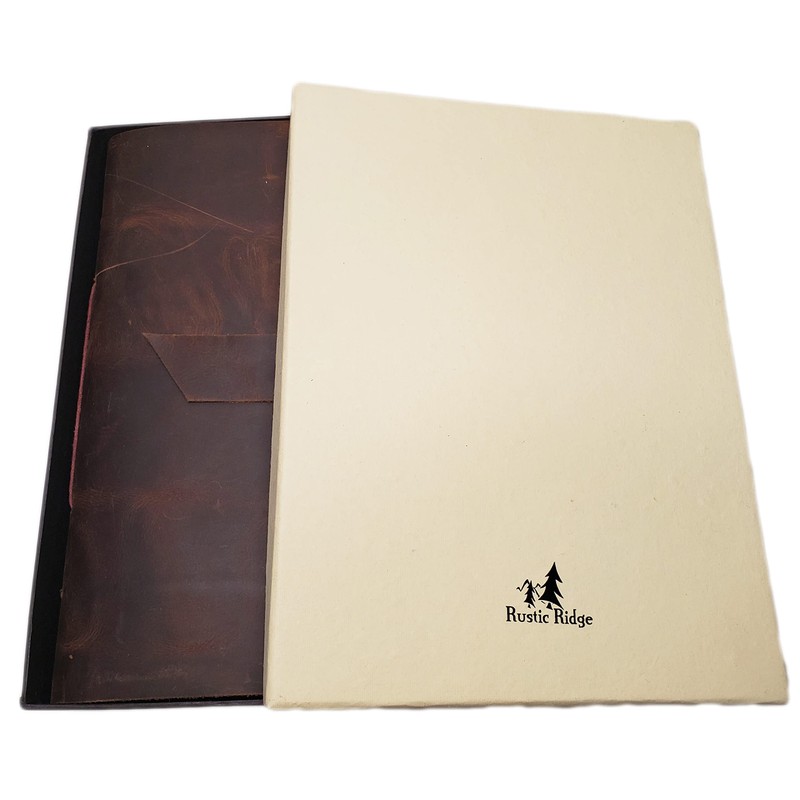 Large Vintage Leather Photo Album with Buckle Closure - Scrapbook
