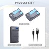 2 Pack LP-E6N LP-E6NH LP-E6 Battery, Dual-Channel Charger Compatible for