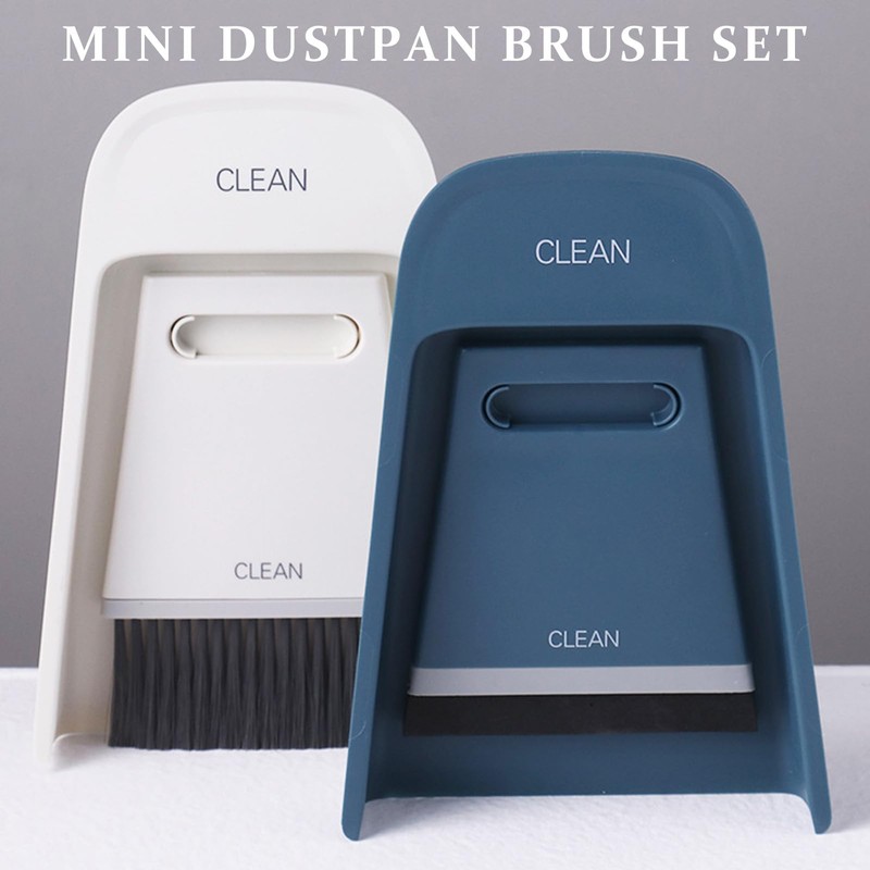 Small Table Dustpan Brush Set, 2 Brushes and 1 Dustpan