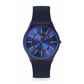 Swatch Unisex Casual Watch Blue Bio-sourced Quartz Very Jazzy Berry