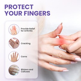 Kimihome 20 PCS Gel Finger Sleeve Protectors - Silicone Finger Sleeves with Lavender Extract - Finger Cots Bandages Provide Relief for Finger Cracking, Corns, Blisters and Calluses Protect (Purple)