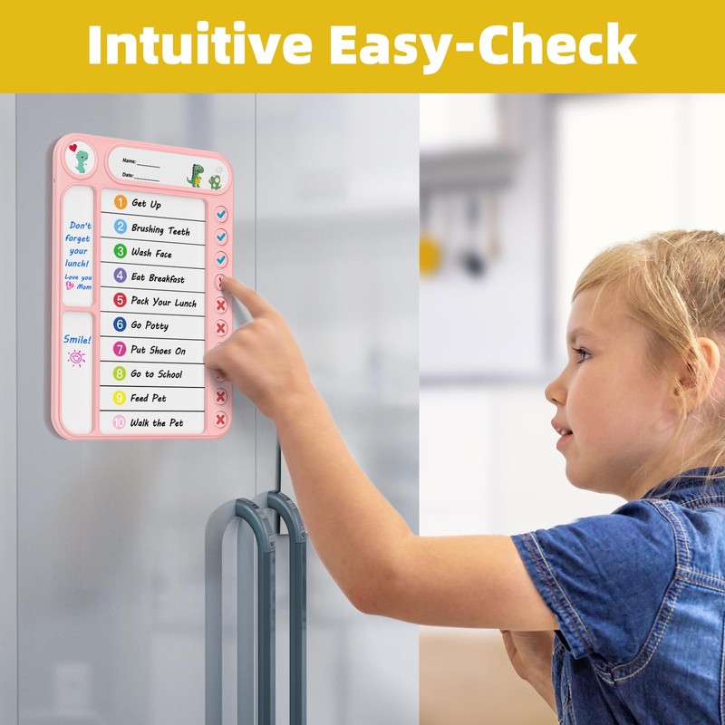 2 Pcs Magnetic Chore Chart for Kids, ADHD Task Tracker