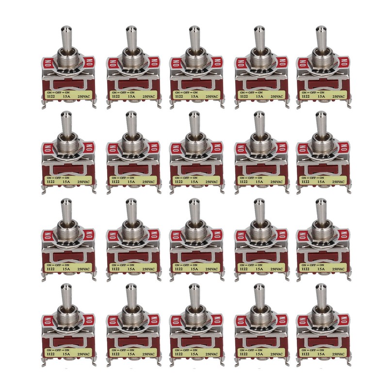 20 Sets Toggle Switch Rocker Self Locking 3 Terminal 3